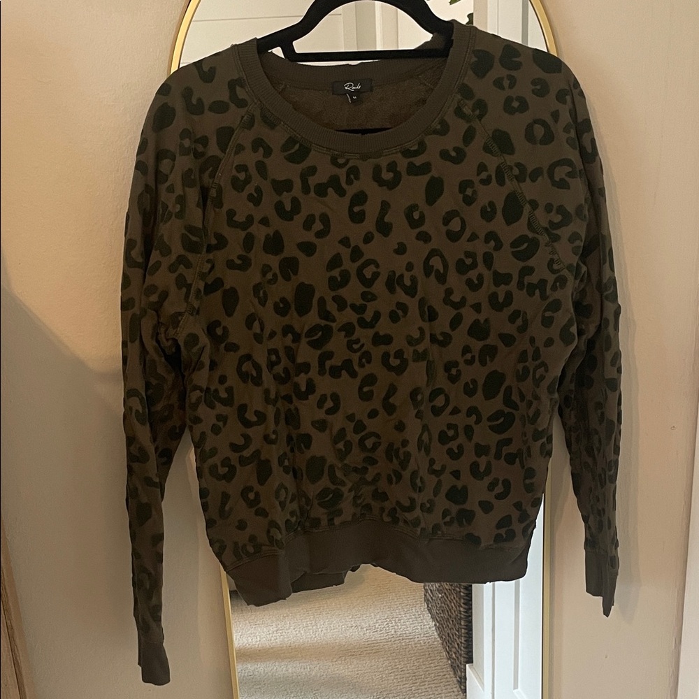 Rails Olive Leopard Print Sweater
